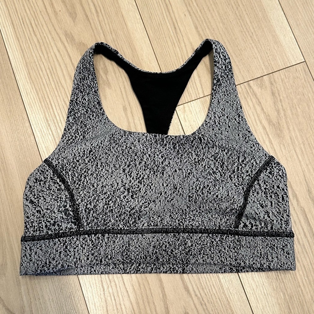 Lululemon Athletica Gray and Black Racerback Bra